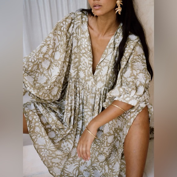 Daughters of India Cotton Voile Billow Sleeve Mini Kyra Dress - Picture 9 of 14